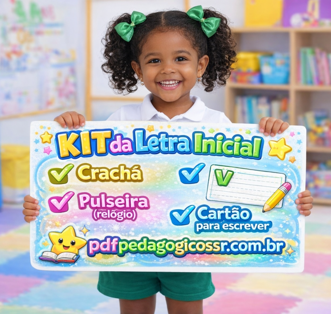 'KIT LETRA INICIAL" Viseiras, Crachás, Pulseiras, Cartão para escrever