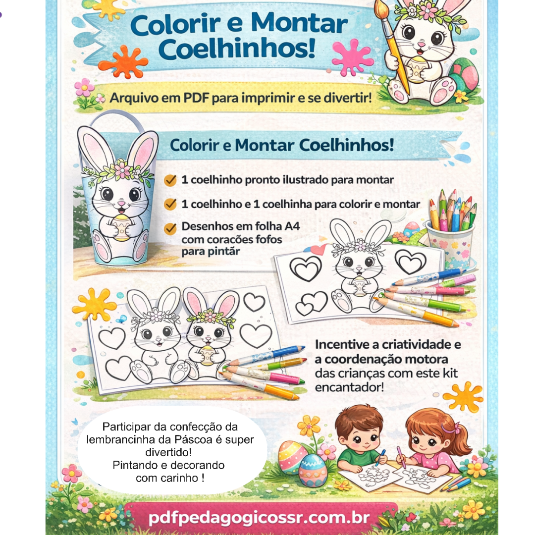 Colorir Copo Coelho da PÁSCOA